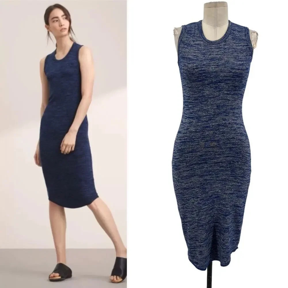 Aritzia Wilfred Free Bruni Midi Dress Heather Cornflower Blue Size XS